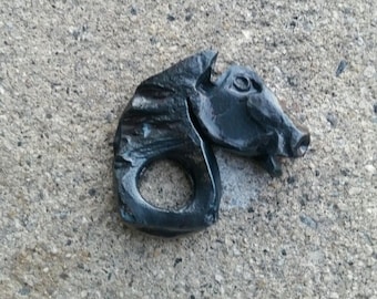 Bronco Horse Head Key Ring