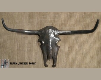 Life Size Steel Bull Skull