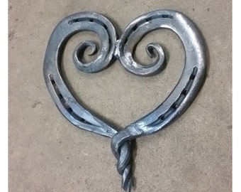 Hand Forged Horseshoe Heart
