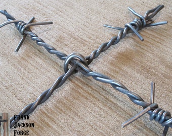 Barb Wire Steel Wall Cross by Frank Jackson Forge