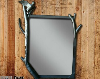 Bird Branch IV Mirror By Frank Jackson Forge