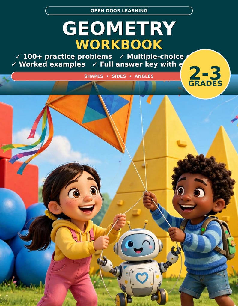 Geometric Pattern Example Sheet Geometry Workbook | Printable Math PDF - 100+ Practice Problems With ...