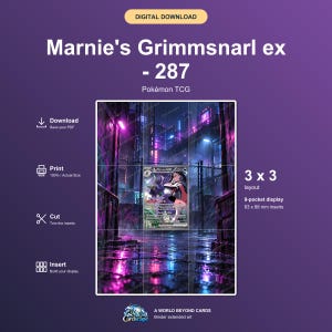 Marnie's Grimmsnarl ex Ascended Heroes Binder Page | Neon Night Alley Michi Method (Digital Download)