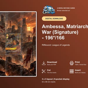 Ambessa Vendetta Erweiterte Artbook-Seite | Ember Fortress Michi-Methode (Digitaler Download)