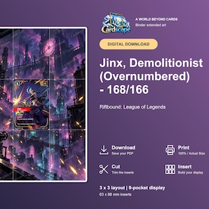 Jinx Vendetta Extended Art Binder Page | Zaun Skyline Michi Method (Digital Download)