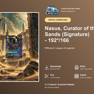 Nasus Vendetta Erweiterte Artwork-Seite | Golden Desert Temple Michi-Methode (Digitaler Download)