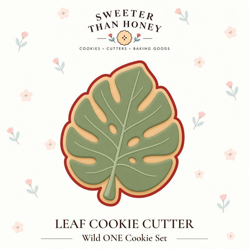 Monstera Leaf Cookie Cutter, Tropical Leaf Shape for Wild One, Safari ...