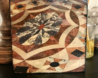 Wood block art - Geometric pattern wood block - Vizcaya Museum Florida