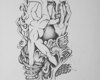 Drawing - tattoo style drawing