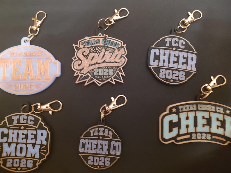 Custom Bulk Bag Charms, Personalized Town Team Club Group, 24 Piece Minimum Bild 2