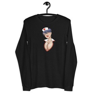 Sexy Pinup Nurse Unisex Long Sleeve Tee