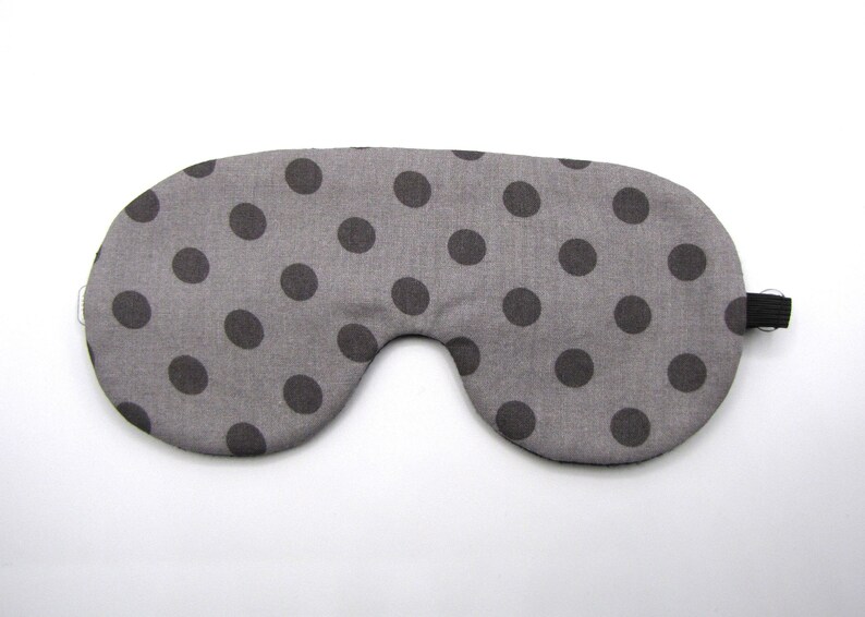 Gray Polka Dots Sleeping Mask, Gray Sleep Mask, Eye Mask image 1