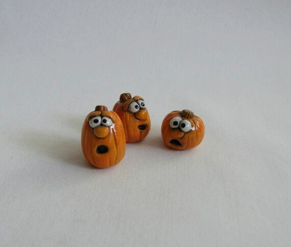 Miniature Pumpkins Silly Face Pumpkin Decorations Cute Polymer Clay Pumpkins Halloween Pumpkins