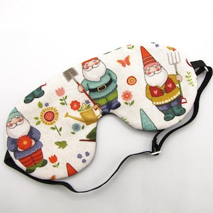 Gnome Sleep Mask: Handmade Cotton Flannel Eye Mask, Adjustable