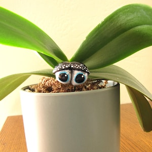Whimsical Plant Eyeball Buddy: Polymer Clay Houseplant Sculpture
