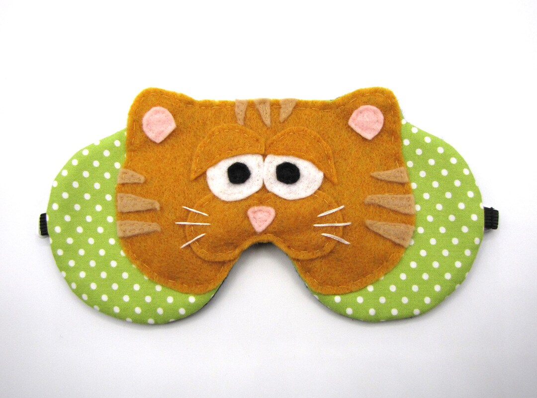 Cute Cat Face Sleep Mask, Orange Tabby Cat Sleep Mask, Adjustable Kitty