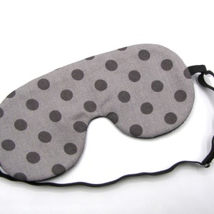 Gray Polka Dots Sleeping Mask, Gray Sleep Mask, Eye Mask image 2