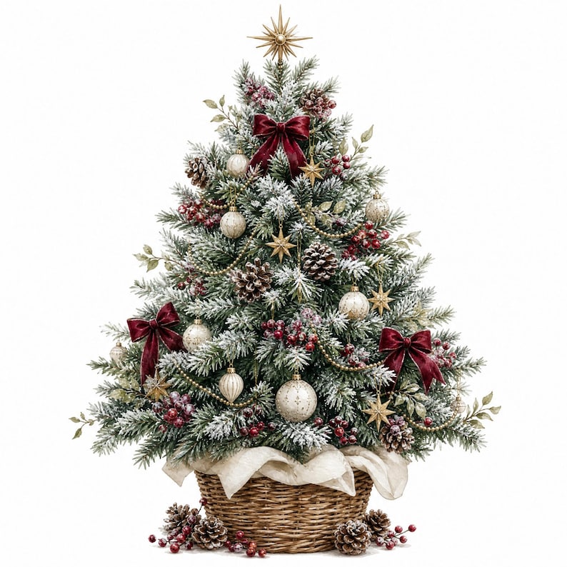 Watercolor Christmas Tree Clipart Decorated Christmas Tree Graphics watercolor-christmas-tree-clipart-decorated-christmas-tree-graphics