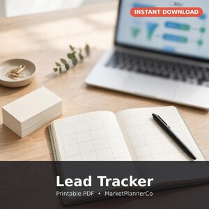 Lead Tracker and Follow Up Log, Sales Pipeline Planner, CRM Printable, Client Tracker for Small Business, 100 Lead Organizer
