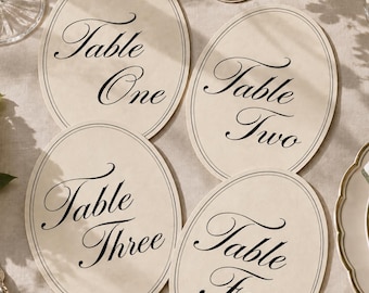 Vintage Wedding Table Numbers | Editable Canva Template