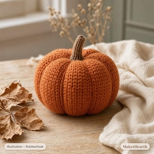 Knitted Pumpkin Pattern PDF, Easy Stuffed Garter Pumpkin, Scrap Yarn Fall Decor Knit – Little Pumpkin