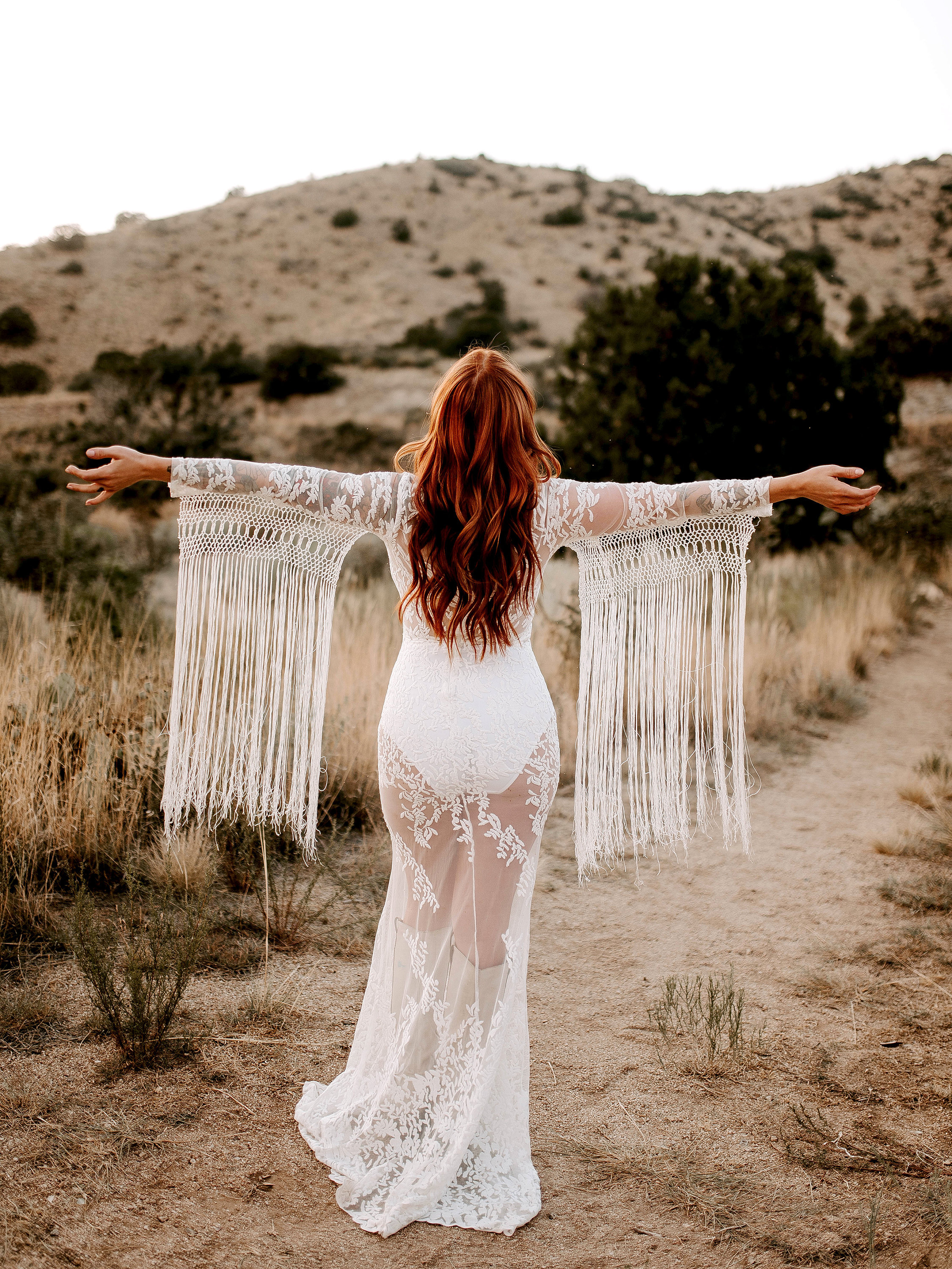 fringe sleeve dress