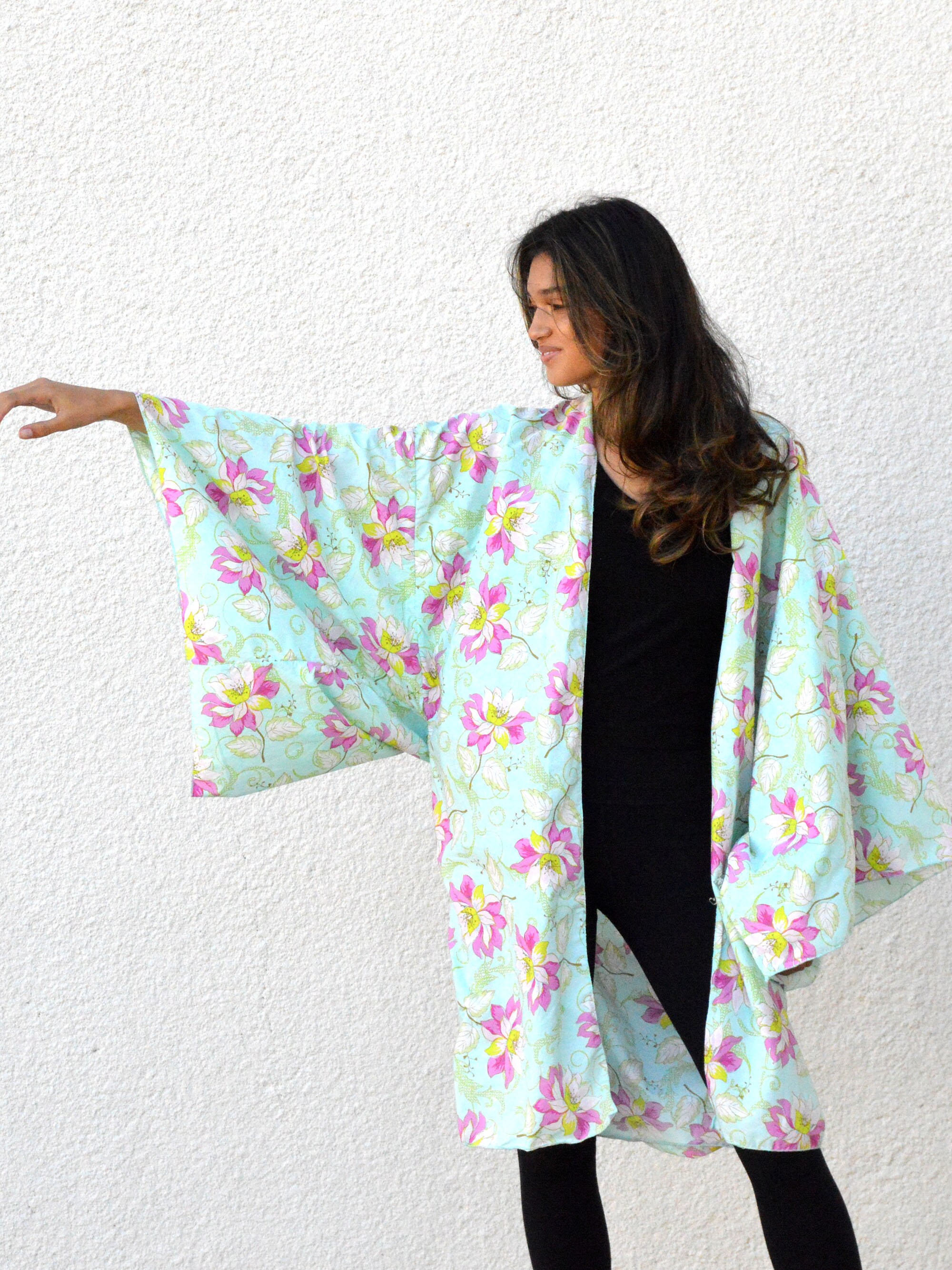 turquoise kimono jacket