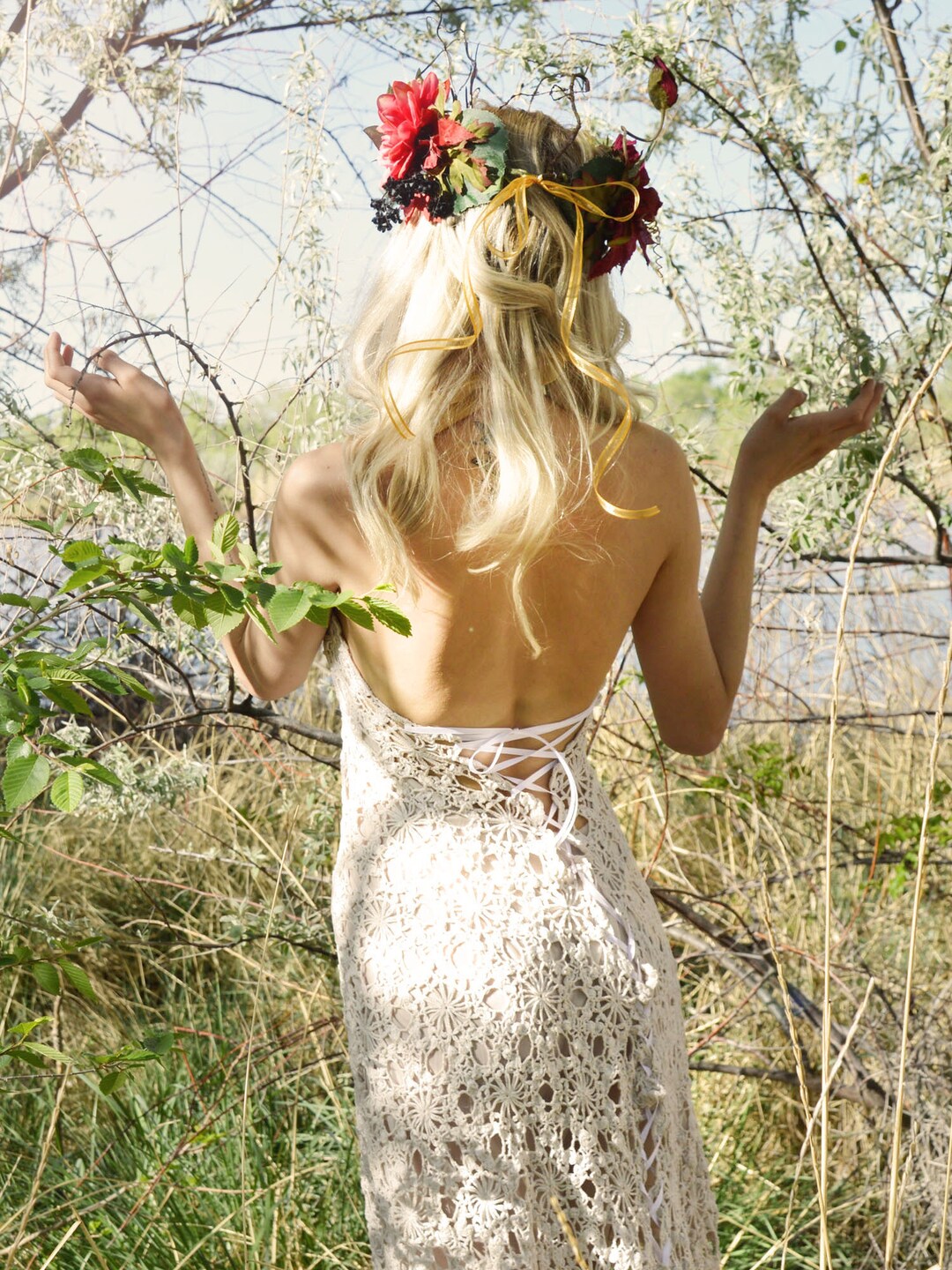 Try on Sample Wedding Gown Boho Wedding Dress at Home Try on - Etsy