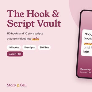 Faceless Video Hooks & Scripts | 110 Templates, 10 Story Plans (PDF)