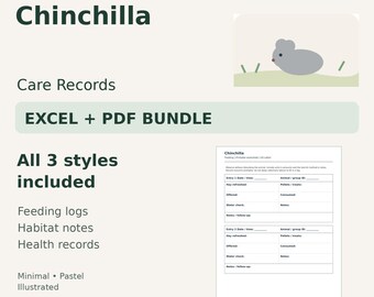 Chinchilla Care Tracker — Excel Spreadsheet & Printable PDF