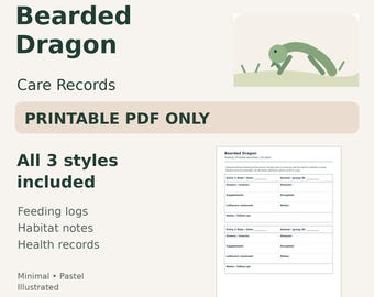 Bearded Dragon Care Log Printable — Feeding, Habitat & Health