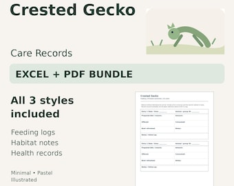 Crested Gecko Care Tracker — Excel Spreadsheet & Printable PDF