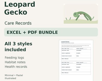 Leopard Gecko Care Tracker — Excel Spreadsheet & Printable PDF