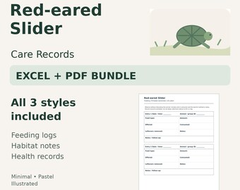 Red-eared Slider Care Tracker — Excel Spreadsheet & Printable PDF