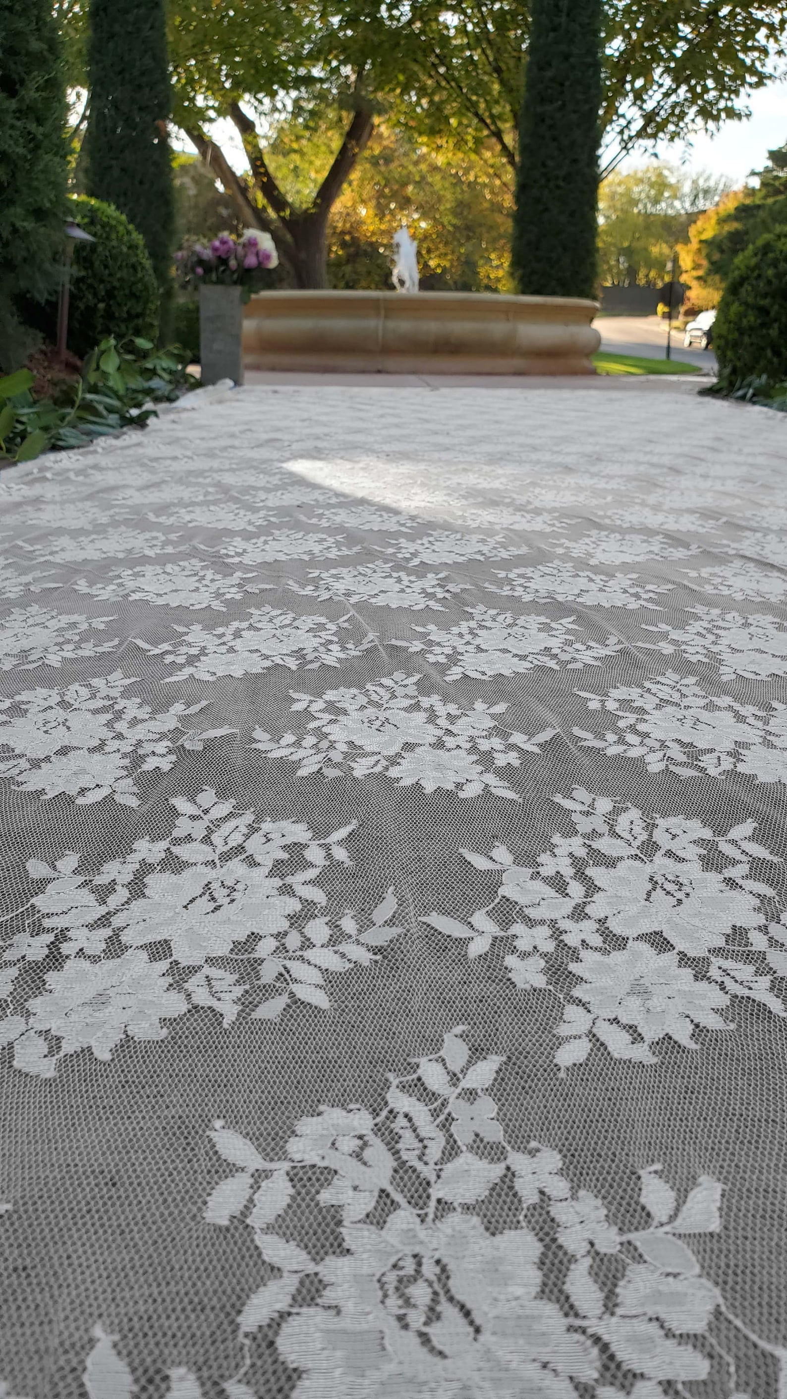 Custom White Lace Aisle Runner Laser Cut Floral Scalloped Etsy