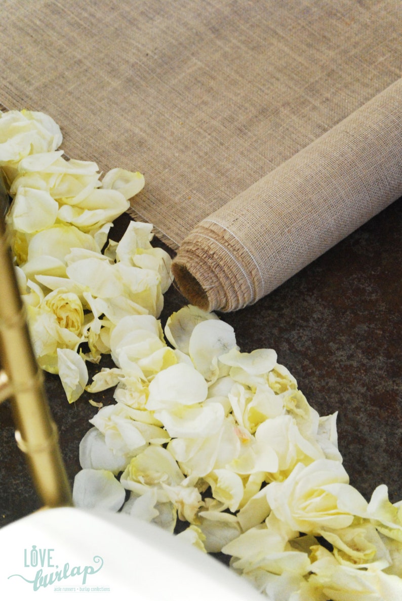 Custom Burlap Aisle Runner With Monogram and Nonslip Backing Etsy