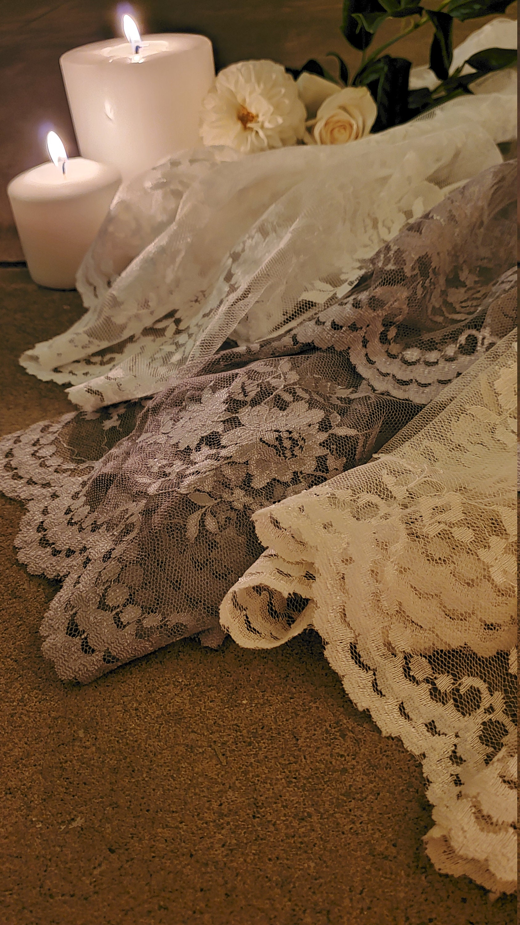 Custom Ivory Lace Aisle Runner Laser Cut Floral Scalloped Etsy