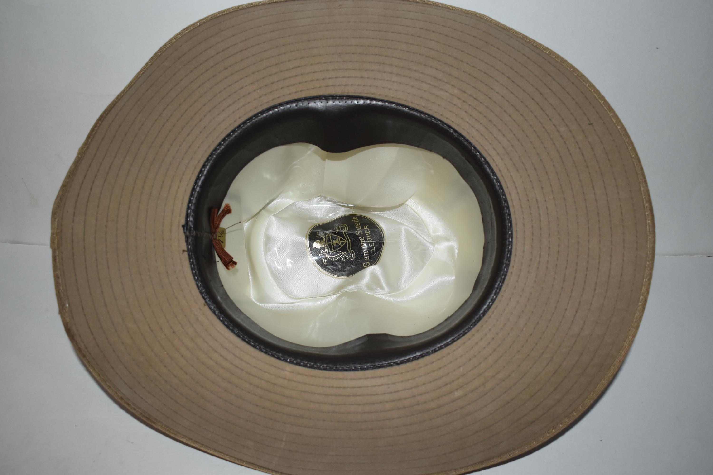 Vintage Tan Suede Western Cowboy Fedora Hat Unisex Size Medium Vintage Wolverine Western Cowboy Hat Men main image 2
