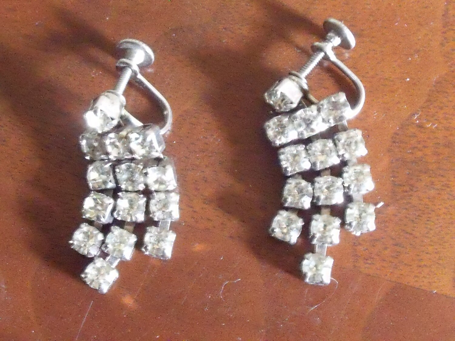 Vintage Rhinestone Choker Necklace And Earrings Jewelry Set Etsy