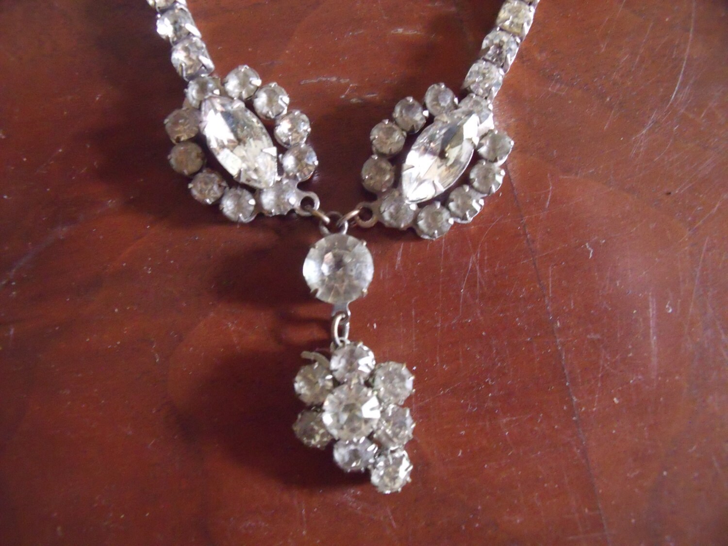 Vintage Rhinestone Choker Necklace And Earrings Jewelry Set Etsy