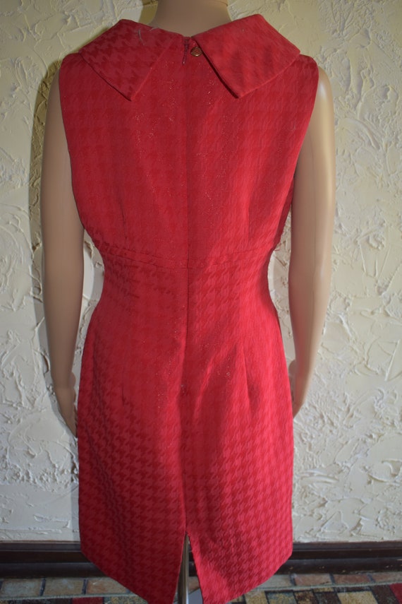 LIZ CLAIBORNE Red Houndstooth Sleeveless Dress - … - image 7