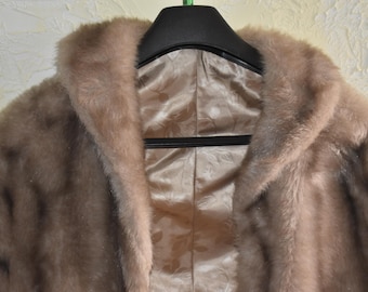 Vintage 1960s Regina Glenara By Glenoit Tan Faux Fur Mink Stole Cape or Wrap