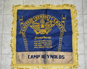 Vintage World War 2 1940s US Army Air Forces Souvenir Pillow Case