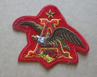 Vintage Anheuser Busch Budweiser Beer Brewery Eagle Big A Logo Souvenir Red Felt Patch