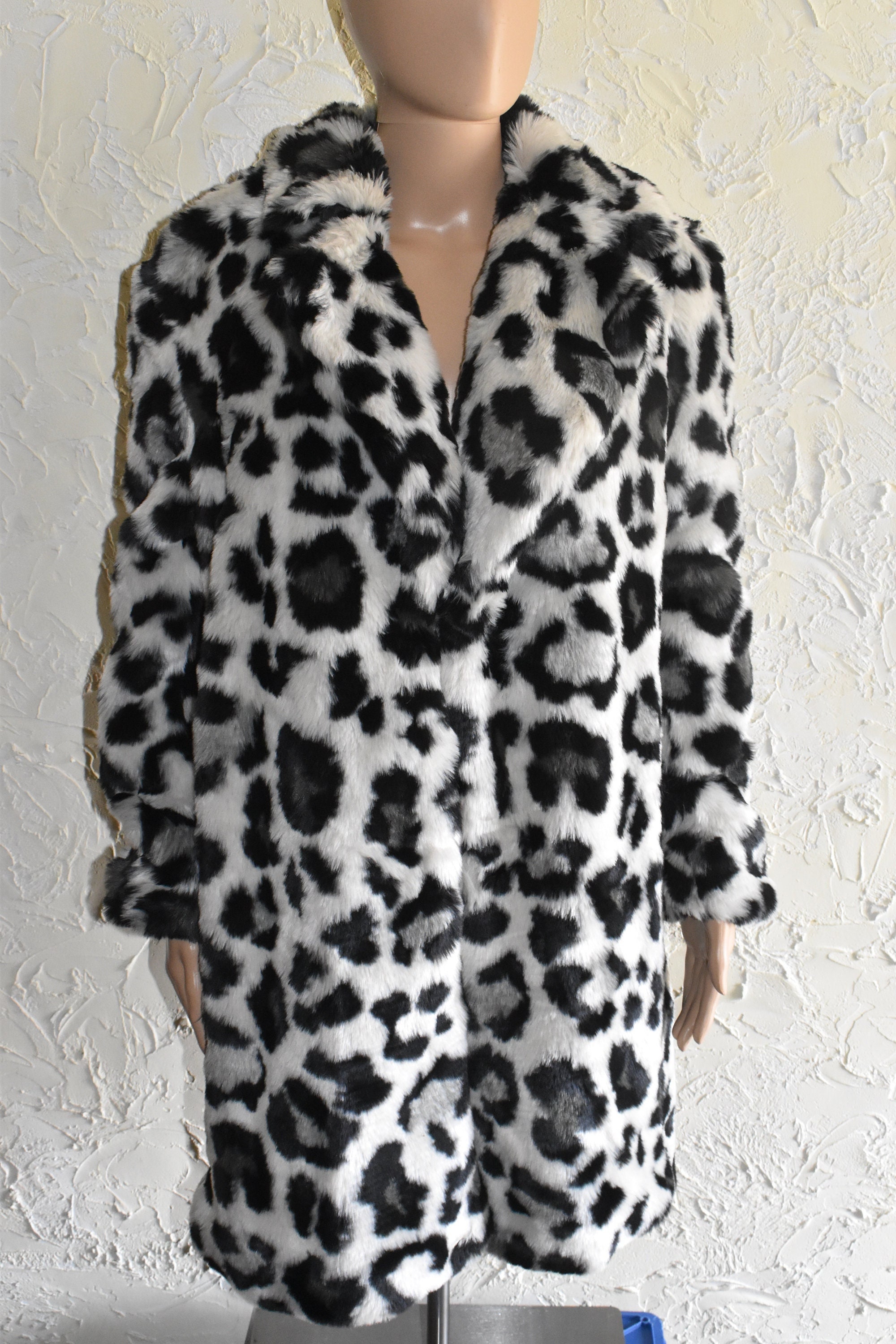 Collectible Michael Kors Black and White Faux Fur Coat or Jacket Cheetah Pattern Sz Small Etsy Australia