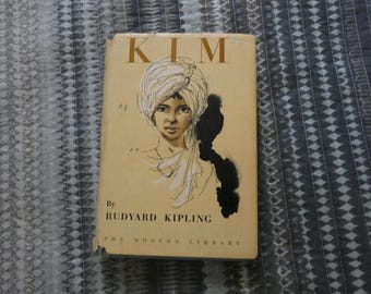 1950 Kim Hardback Book By Rudyard Kipling Published By The Modern Library With THe Dust Jacket