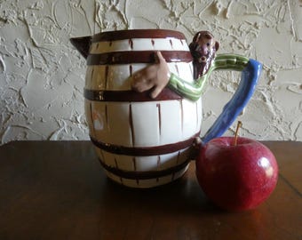 Vintage 1947 Twin Winton Ceramic HILLBILLY Line Milk Water Or Tea Pitcher Multi Color