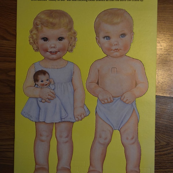 Vintage 1988 Queen Holden Peggy and Peter Paper Doll Set With 12 Pages Of Clothing REPRINT