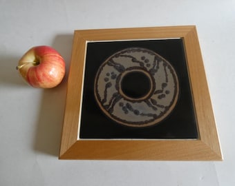 Vintage 1983 To 2007 Peola Valley Framed Pottery Tile Southwestern Style Geometric Pinwheel Pattern