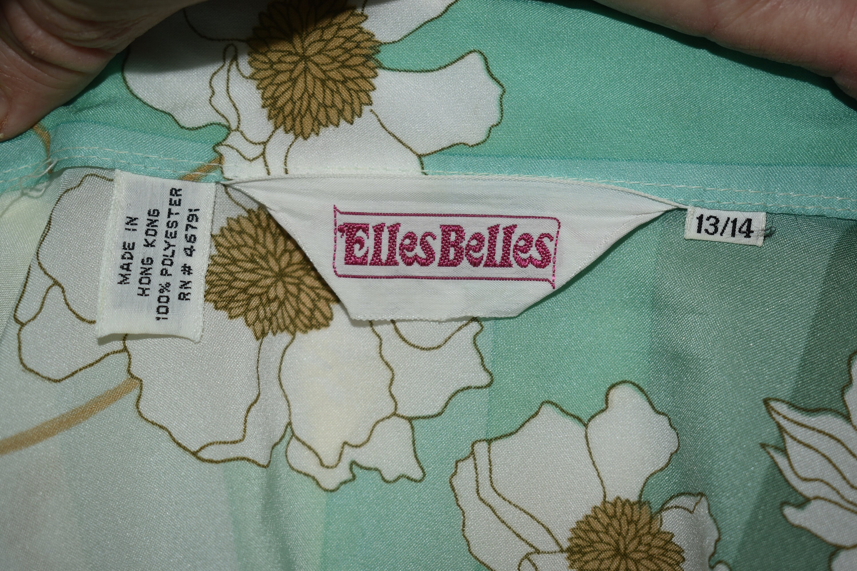 Vintage Circa 1970s ELLES BELLES Womens Long Sleeve Button